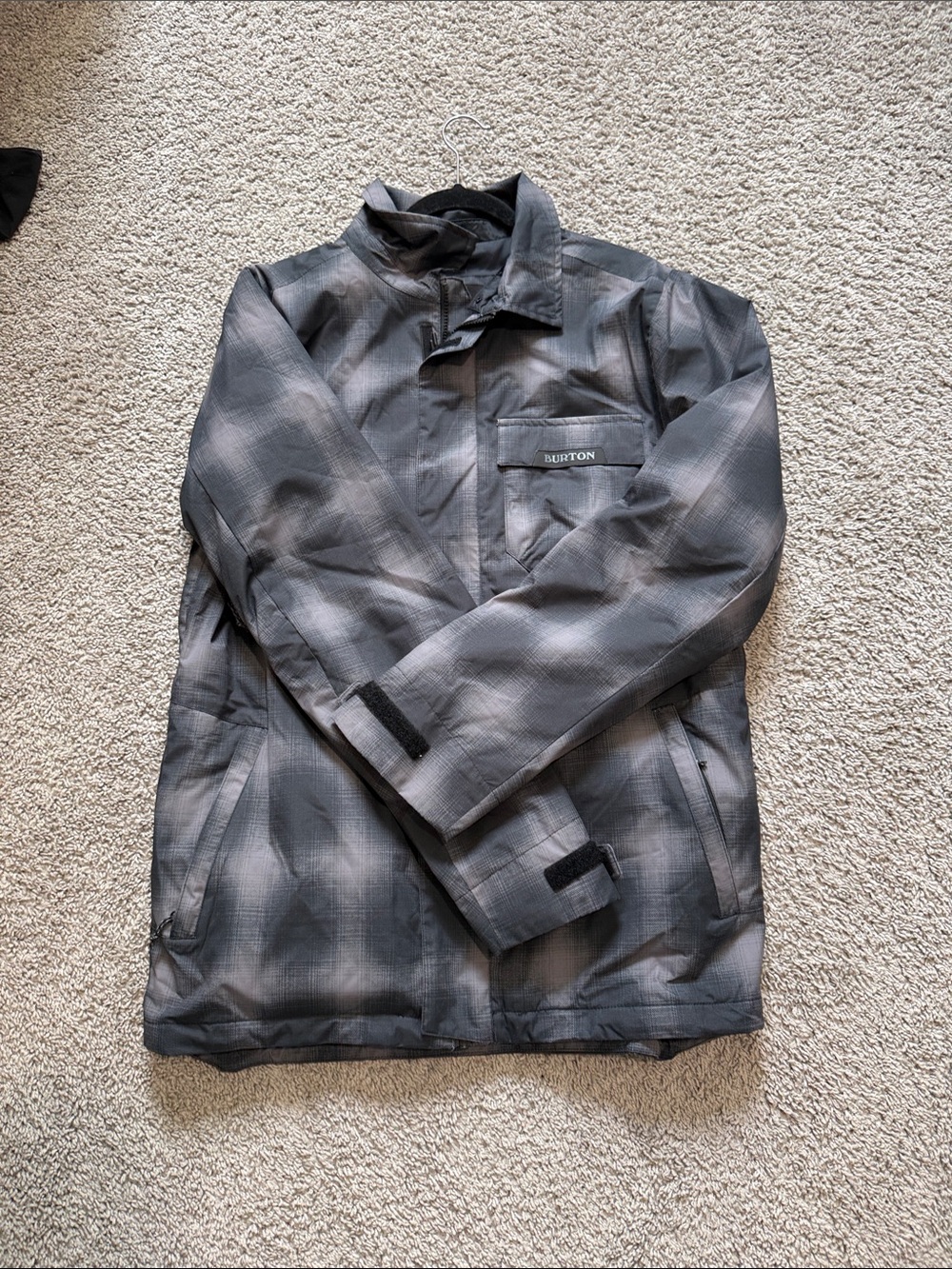 Burton Men's Black Gray Plaid Ski Jacket